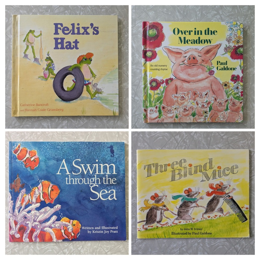 Childrens Picture Book Lot Felix's Hat Over in the Meadow Three Blind Mice +